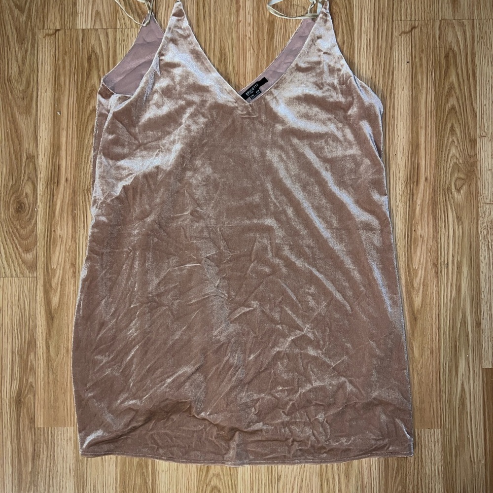 Velvet V-Neck Cami Slip Dress - Blush